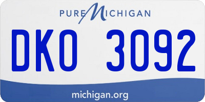 MI license plate DKO3092