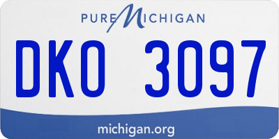 MI license plate DKO3097