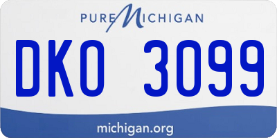 MI license plate DKO3099