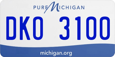 MI license plate DKO3100