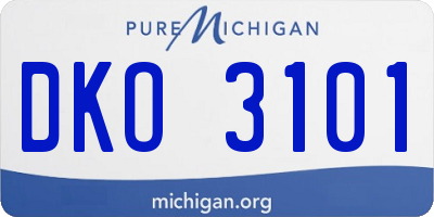 MI license plate DKO3101