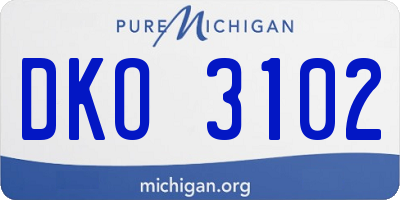 MI license plate DKO3102