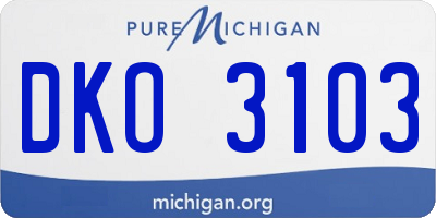 MI license plate DKO3103