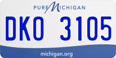 MI license plate DKO3105