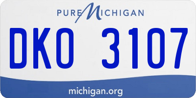 MI license plate DKO3107