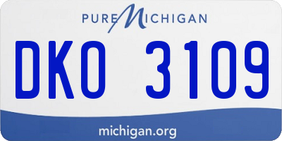 MI license plate DKO3109