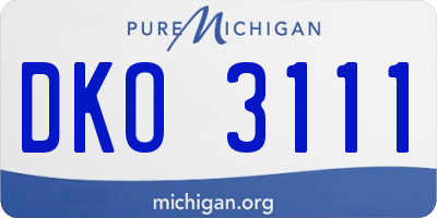 MI license plate DKO3111