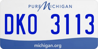 MI license plate DKO3113