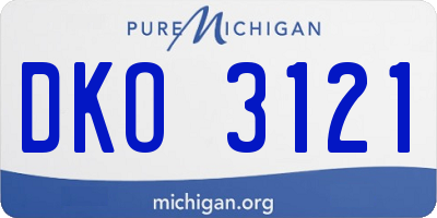 MI license plate DKO3121