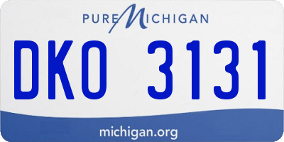 MI license plate DKO3131