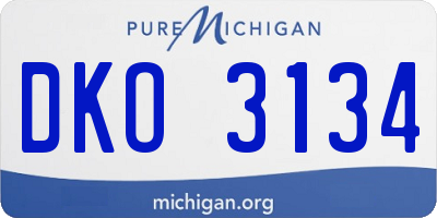 MI license plate DKO3134