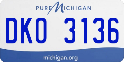 MI license plate DKO3136