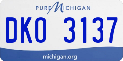 MI license plate DKO3137