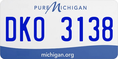 MI license plate DKO3138