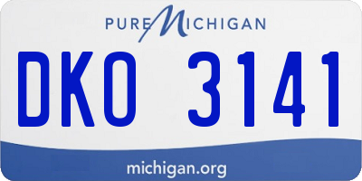 MI license plate DKO3141