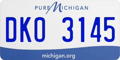 MI license plate DKO3145