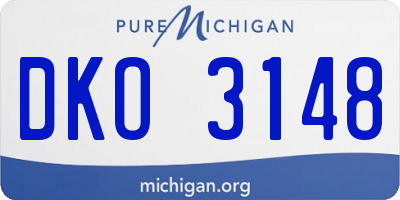 MI license plate DKO3148