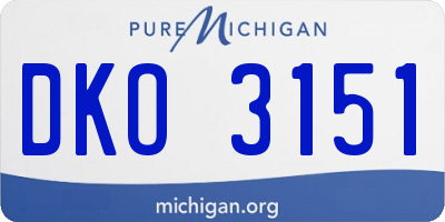 MI license plate DKO3151