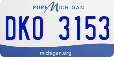 MI license plate DKO3153