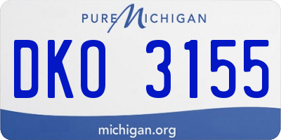 MI license plate DKO3155