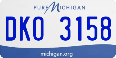 MI license plate DKO3158