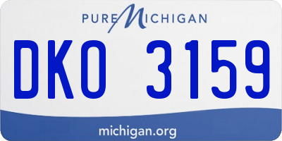MI license plate DKO3159