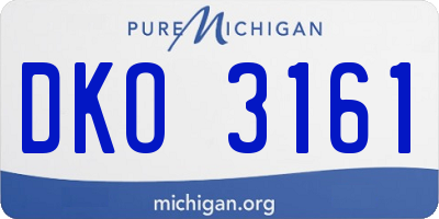 MI license plate DKO3161