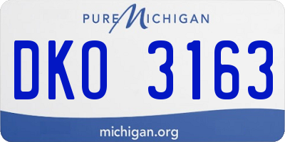 MI license plate DKO3163