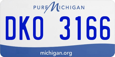 MI license plate DKO3166