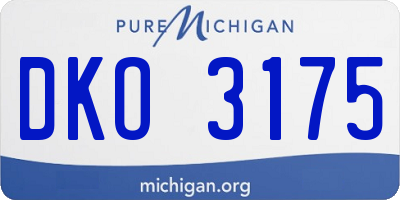 MI license plate DKO3175
