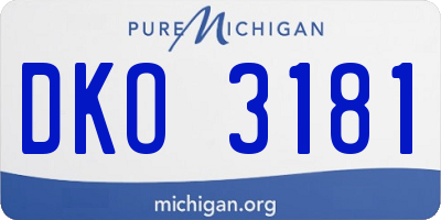 MI license plate DKO3181
