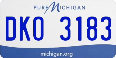 MI license plate DKO3183