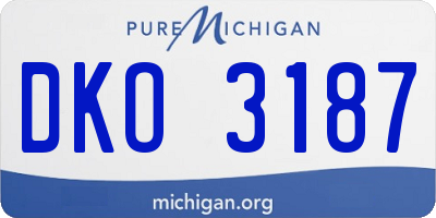 MI license plate DKO3187