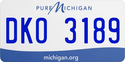 MI license plate DKO3189