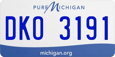 MI license plate DKO3191