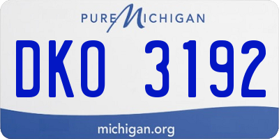 MI license plate DKO3192