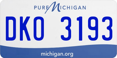 MI license plate DKO3193