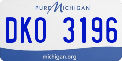 MI license plate DKO3196