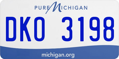 MI license plate DKO3198