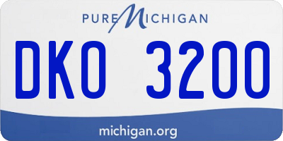 MI license plate DKO3200