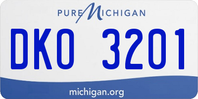 MI license plate DKO3201