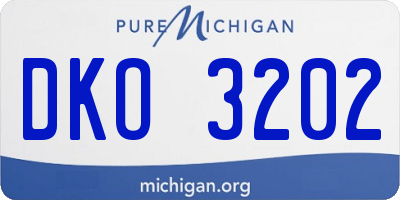 MI license plate DKO3202