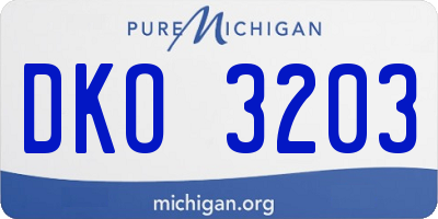 MI license plate DKO3203