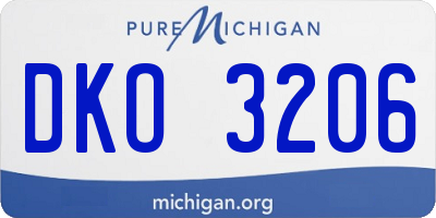 MI license plate DKO3206