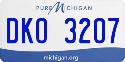 MI license plate DKO3207