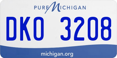 MI license plate DKO3208