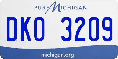 MI license plate DKO3209