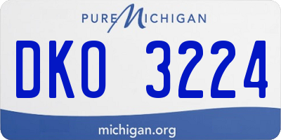 MI license plate DKO3224