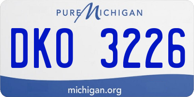 MI license plate DKO3226