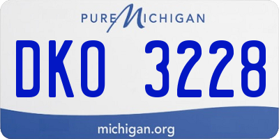 MI license plate DKO3228